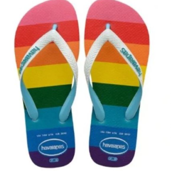 Rainbow Top Pride Themed Stripes Flip Flop - Picture 10 of 16